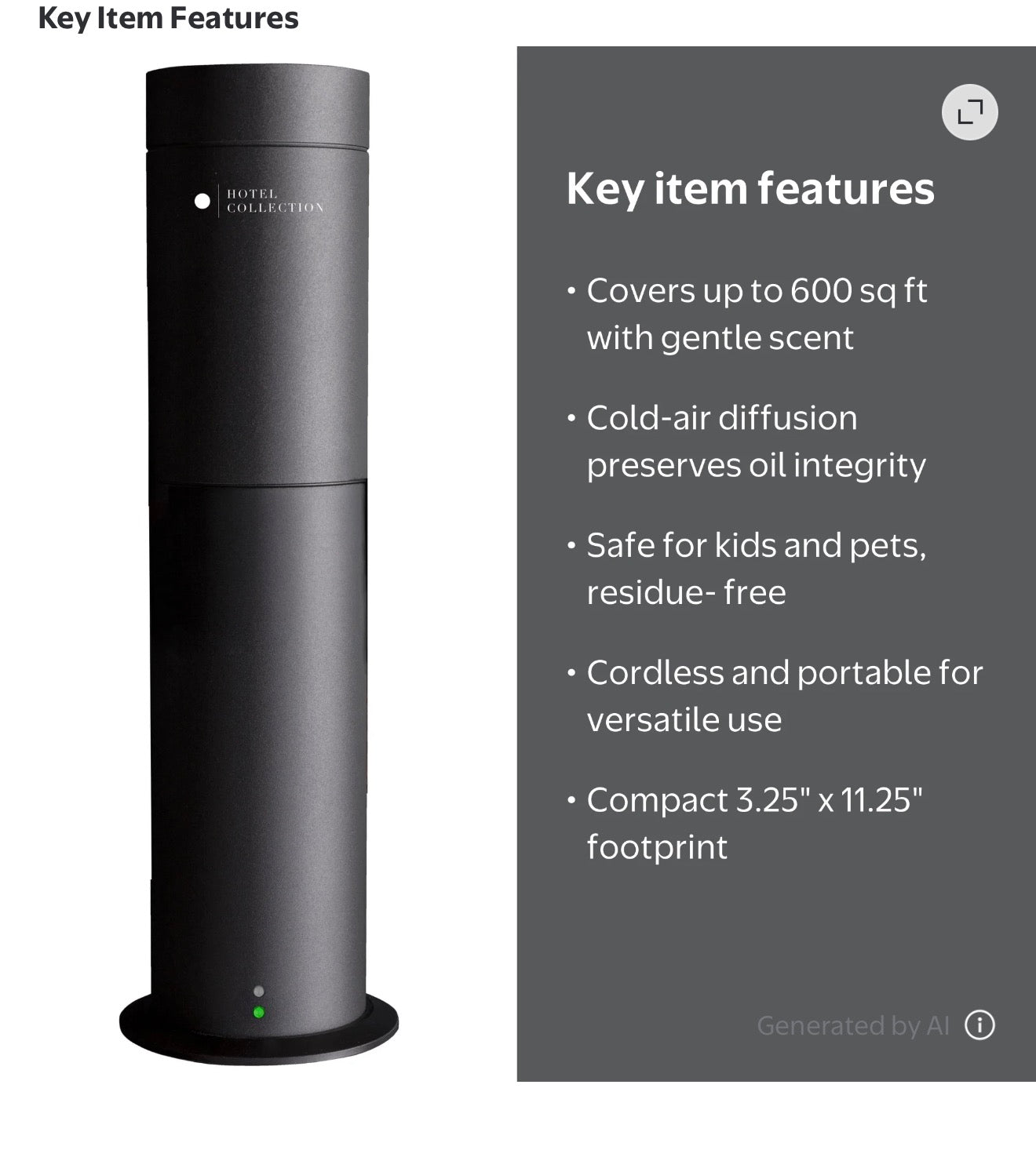 Hotel Collection Studio Pro Scent Diffuser- Black